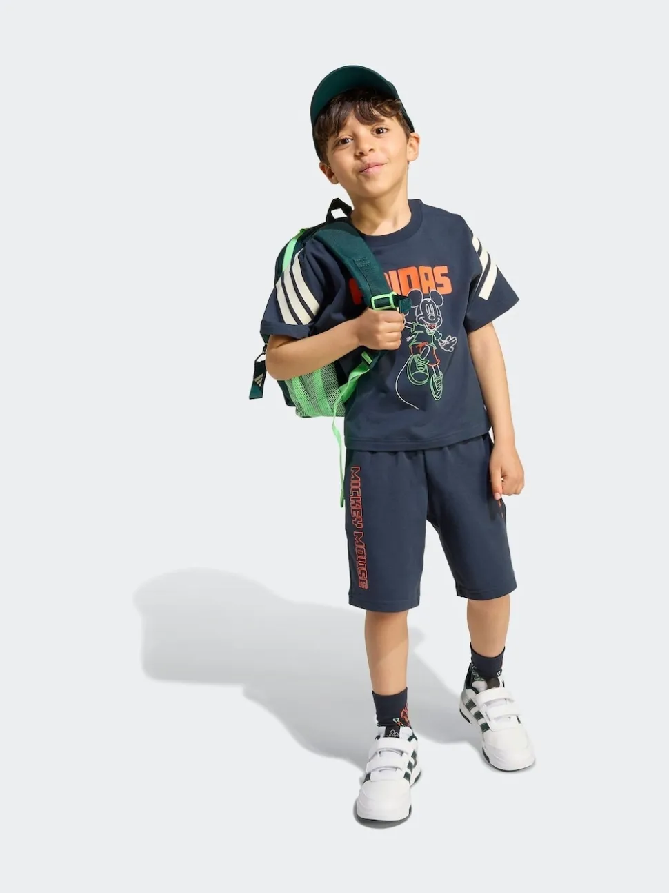 adidas Blue Disney Mickey Mouse T-Shirt and Shorts Set Little Kids