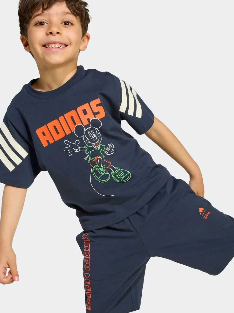 adidas Blue Disney Mickey Mouse T-Shirt and Shorts Set Little Kids