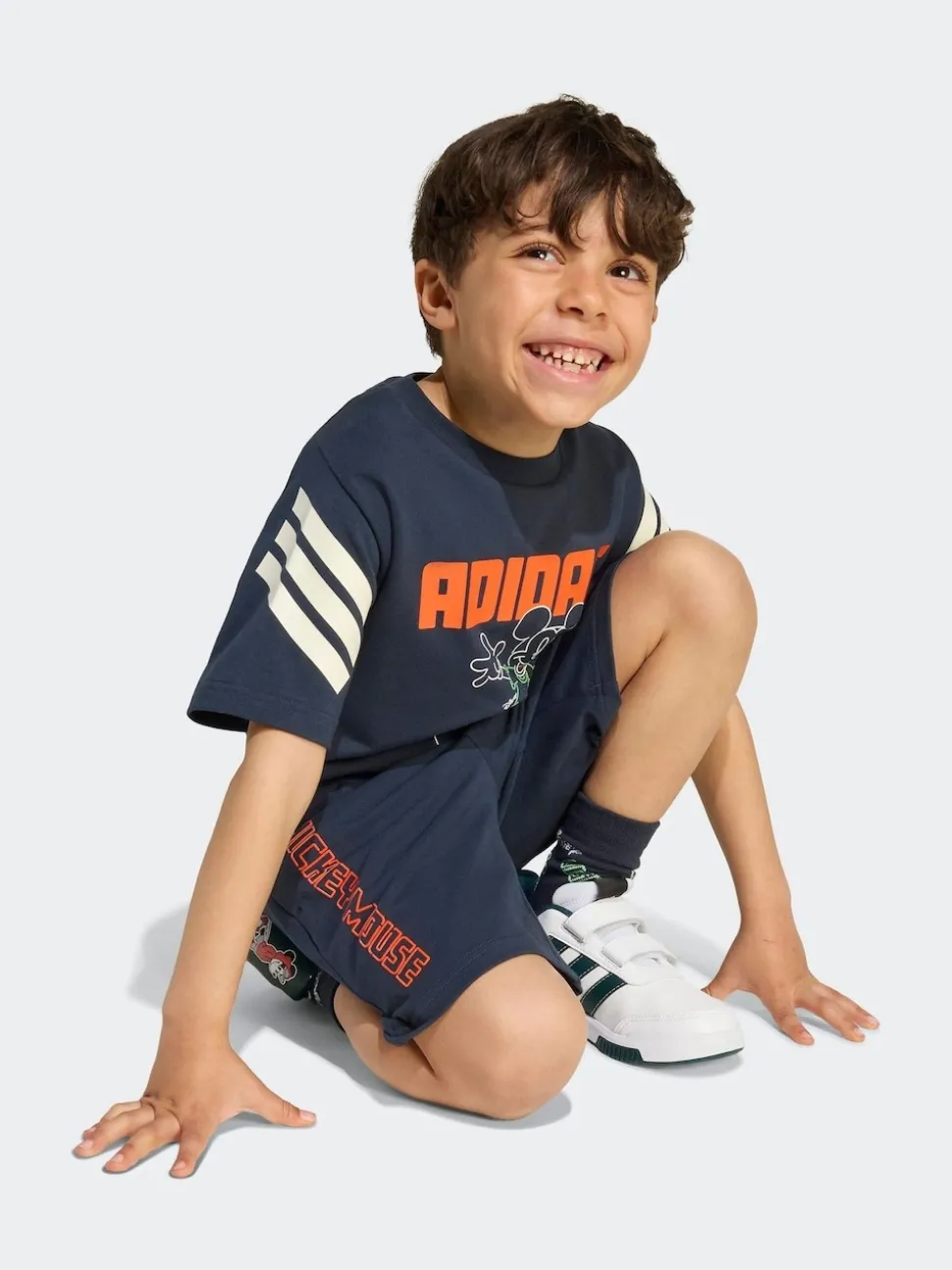adidas Blue Disney Mickey Mouse T-Shirt and Shorts Set Little Kids
