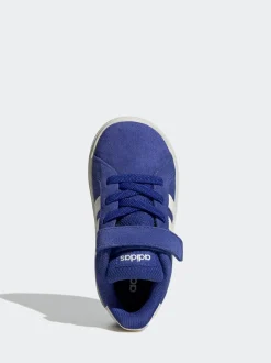 adidas Blue Grand Court 2.0 Elastic Lace Infant Trainers