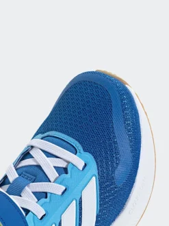 adidas Blue/Lime Runfalcon 5 Elastic Lace Running Kids Trainers