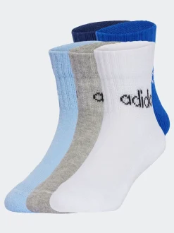 adidas Blue/Navy Linear Ankle 5 Packs Socks