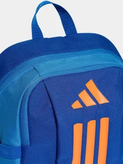 adidas Blue/Orange Kids 3 Stripe Backpack