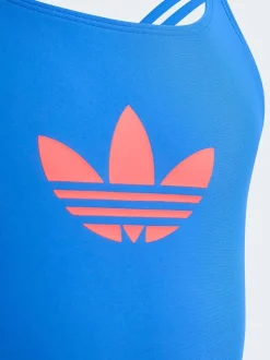 adidas Blue 3 Stripes U Back Kids Swimsuit