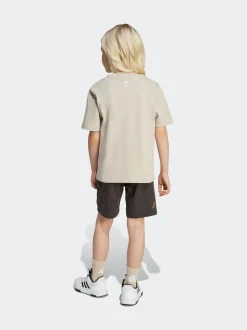 adidas Brown The Simpsons T-Shirt and Shorts Set Little Kids