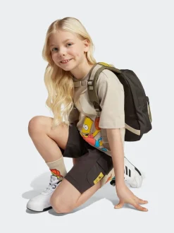 adidas Brown The Simpsons T-Shirt and Shorts Set Little Kids