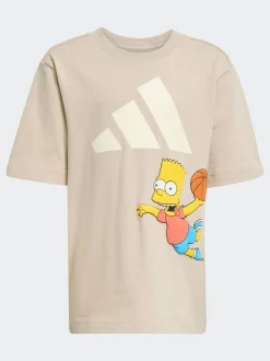 adidas Brown The Simpsons T-Shirt and Shorts Set Little Kids