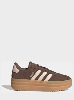 adidas Brown VL Court Bold Lace Junior Trainers