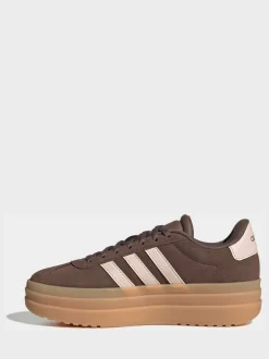 adidas Brown VL Court Bold Lace Junior Trainers