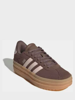 adidas Brown VL Court Bold Lace Junior Trainers