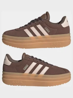 adidas Brown VL Court Bold Lace Junior Trainers