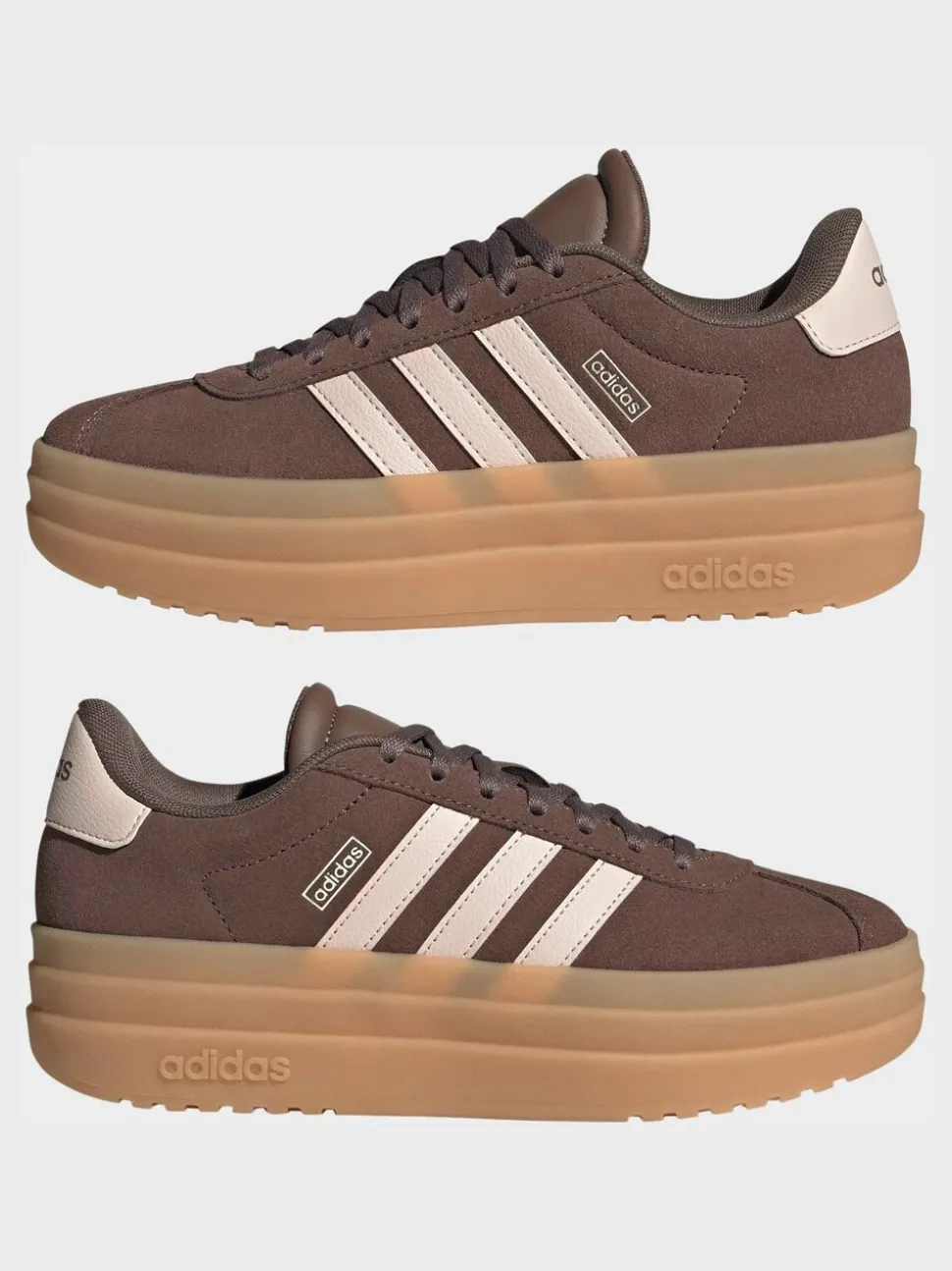 adidas Brown VL Court Bold Lace Junior Trainers