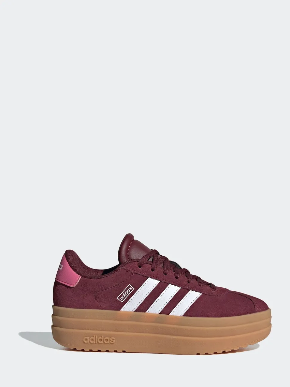 adidas Burgundy Red VL Court Bold Lace Junior Trainers
