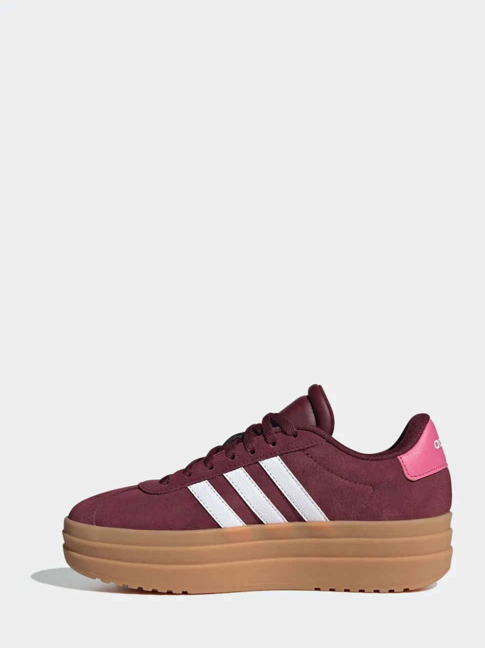 adidas Burgundy Red VL Court Bold Lace Junior Trainers