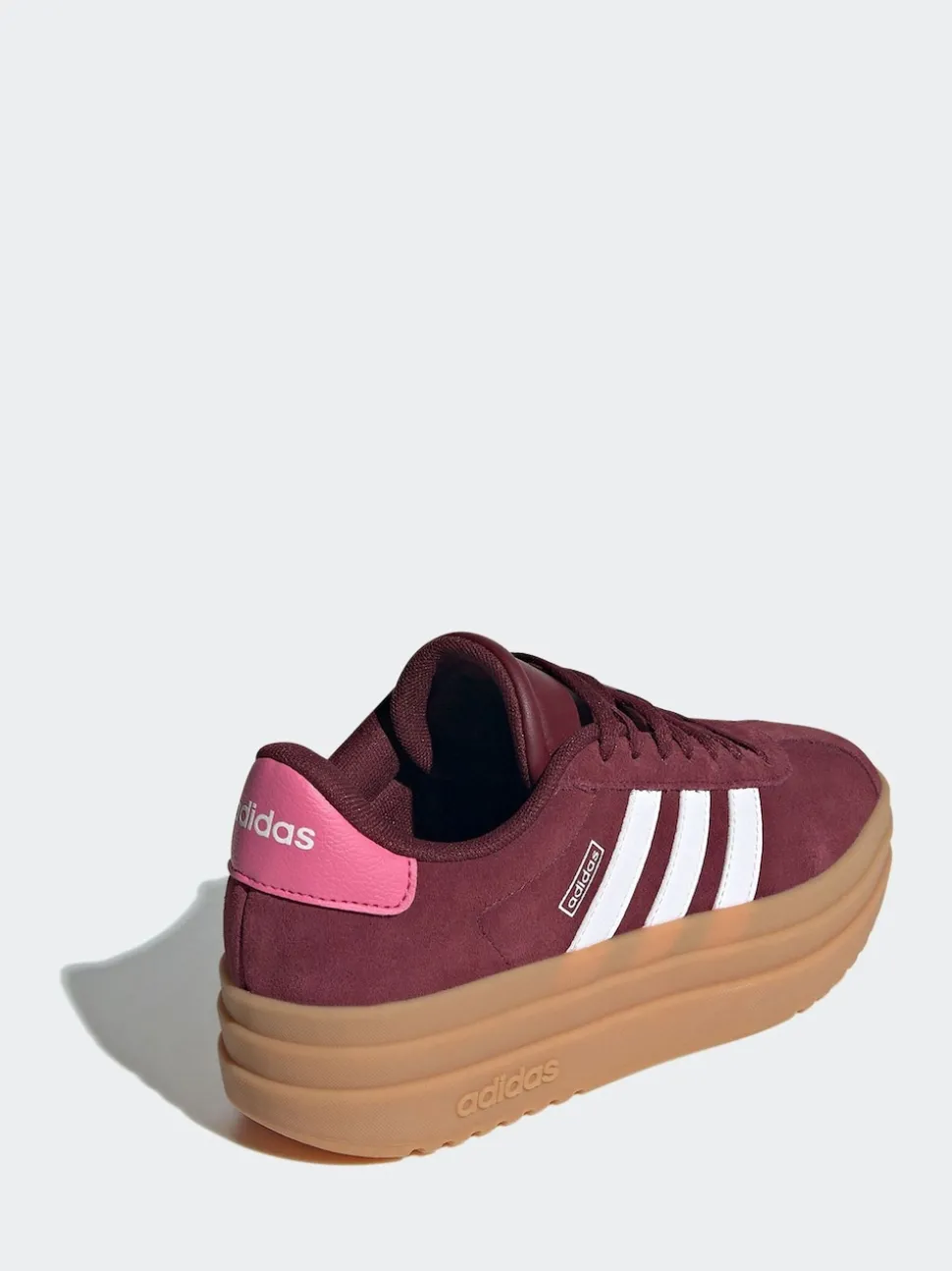 adidas Burgundy Red VL Court Bold Lace Junior Trainers