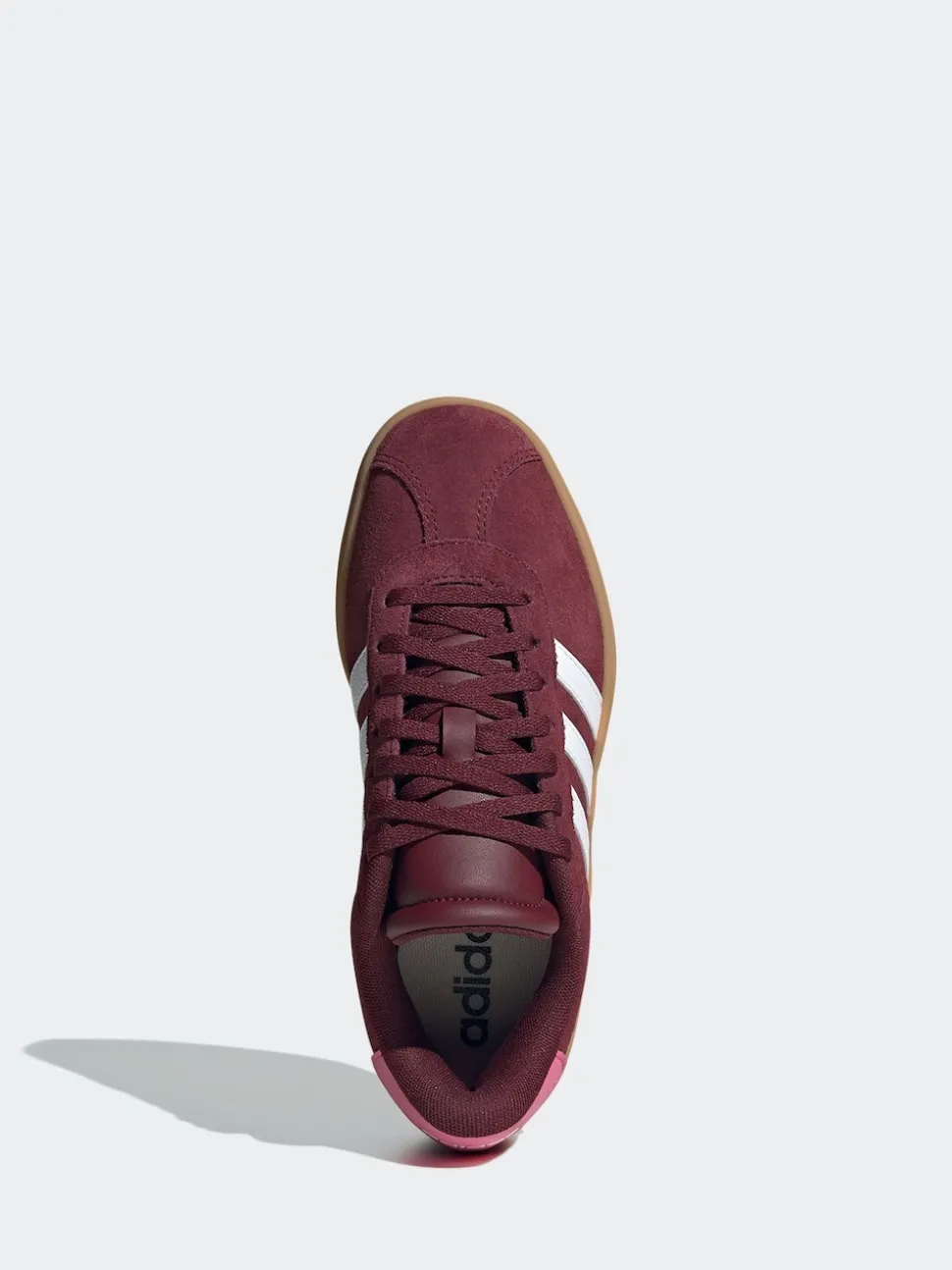 adidas Burgundy Red VL Court Bold Lace Junior Trainers