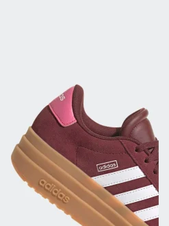 adidas Burgundy Red VL Court Bold Lace Junior Trainers