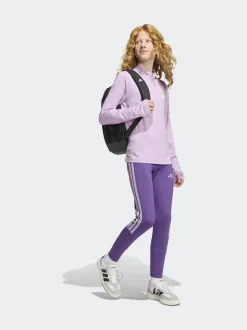adidas Dark Purple Train Essentials 3-Stripes Kids Leggings