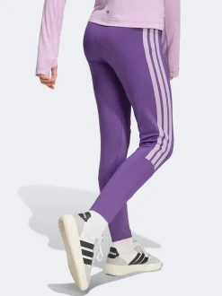 adidas Dark Purple Train Essentials 3-Stripes Kids Leggings