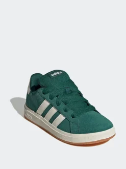 adidas Green Grand Court 00s Suede Lace Kids Trainers