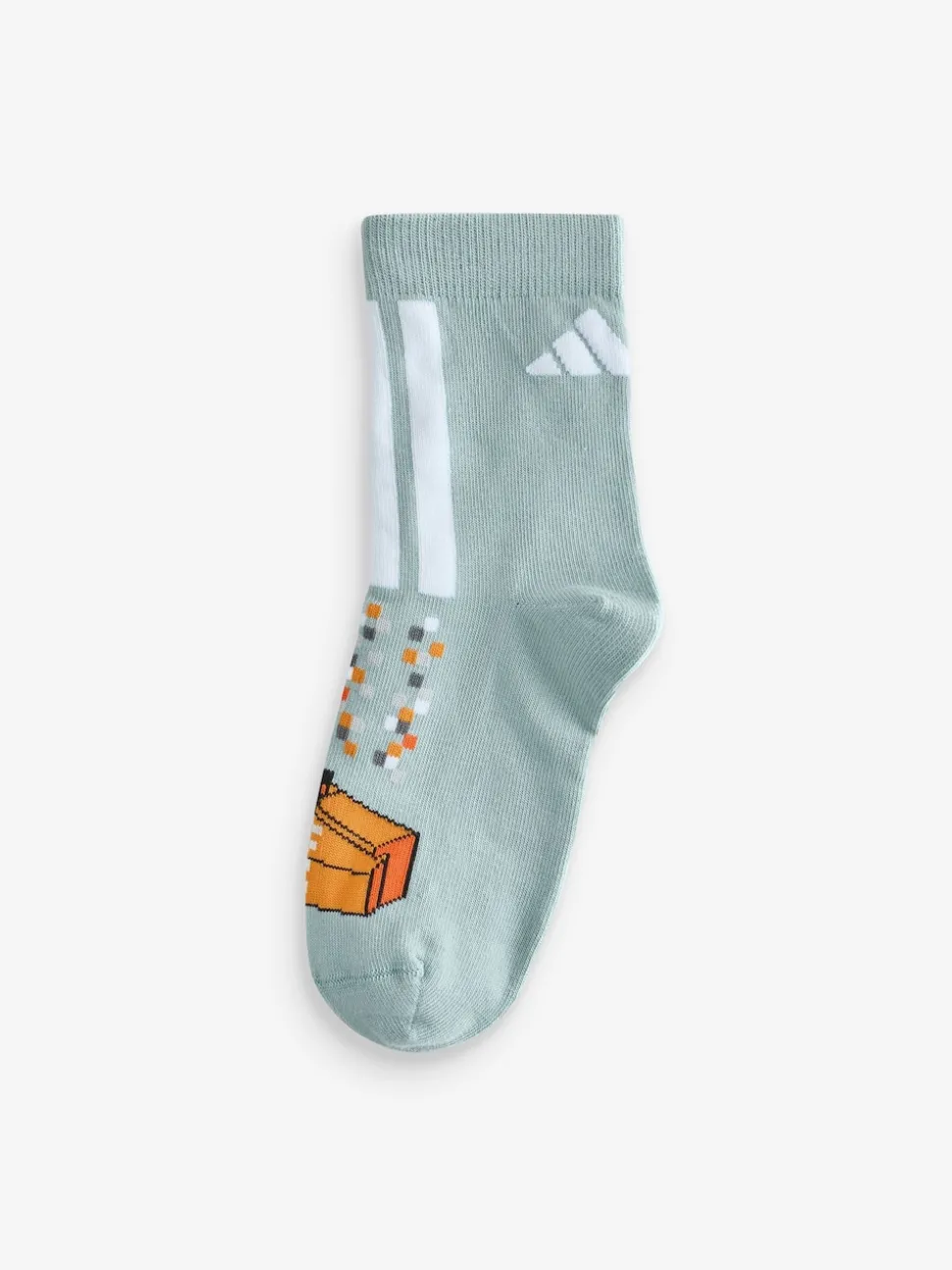 adidas Green Little Kids Minecraft Crew Socks 3 Pack
