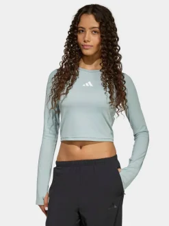 adidas Green Techfit Long Sleeved T-Shirt