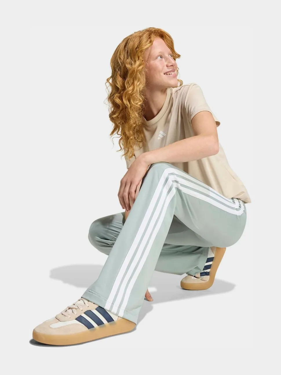 adidas Green Train Essentials 3-Stripes Flared Leggings