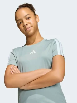 adidas Green Training Essentials 3-Stripes Kids T-Shirt