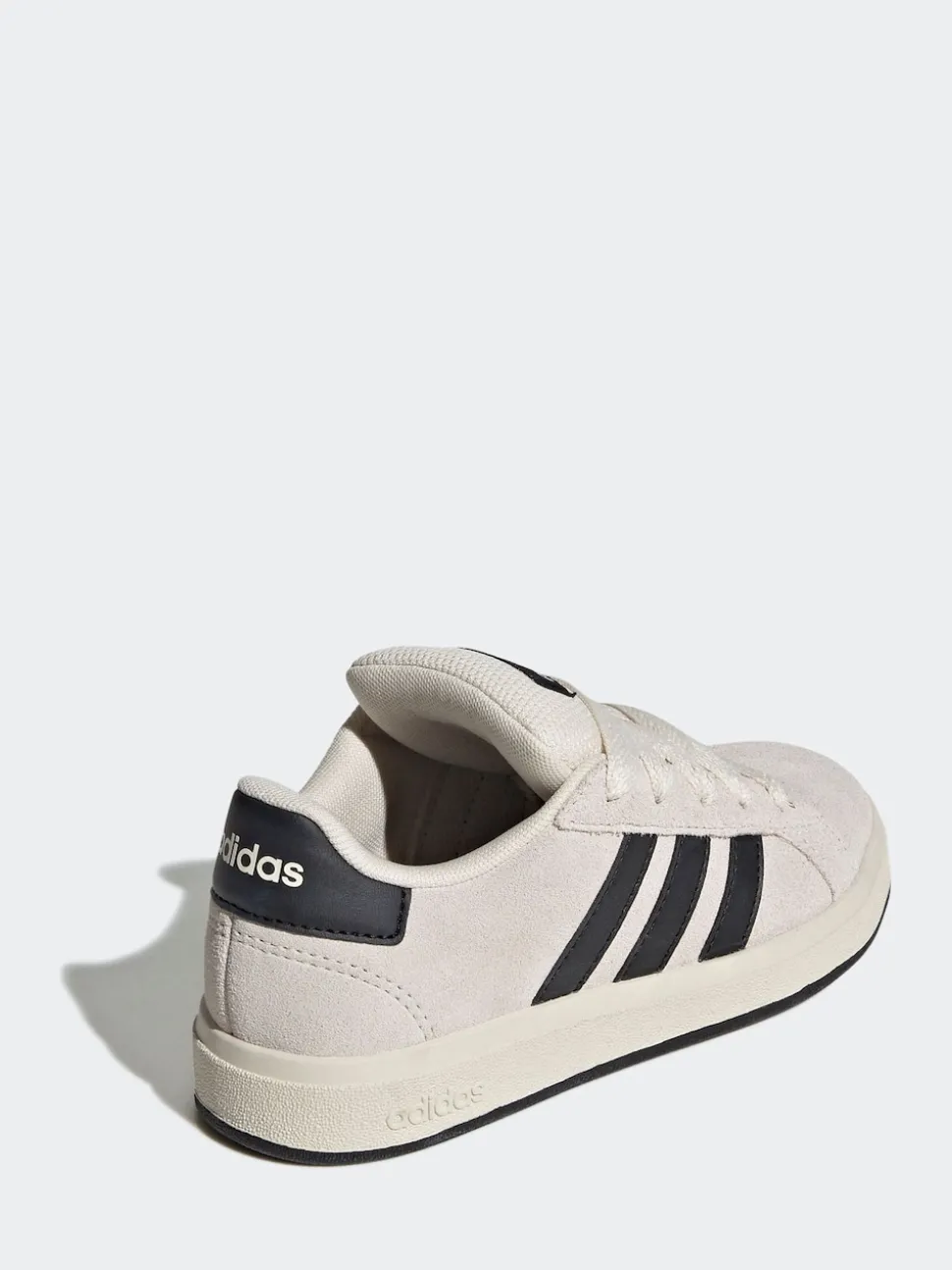 adidas Grey/Black Grand Court 00s Suede Lace Kids Trainers