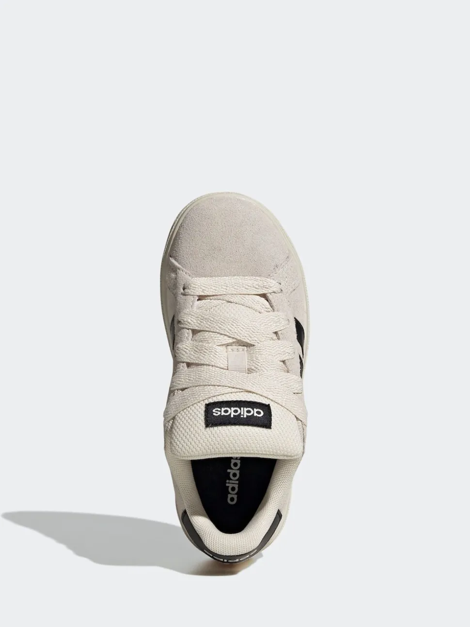 adidas Grey/Black Grand Court 00s Suede Lace Kids Trainers