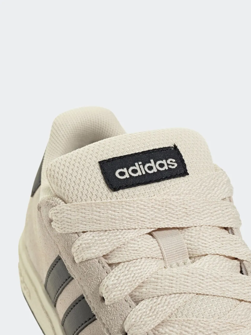 adidas Grey/Black Grand Court 00s Suede Lace Kids Trainers
