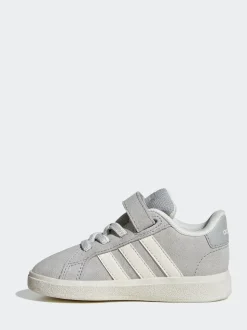 adidas Grey Grand Court 2.0 Elastic Lace Infant Trainers