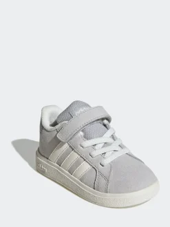 adidas Grey Grand Court 2.0 Elastic Lace Infant Trainers