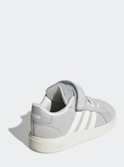adidas Grey Grand Court 2.0 Elastic Lace Infant Trainers