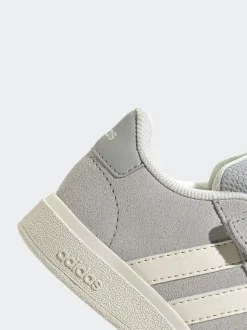 adidas Grey Grand Court 2.0 Elastic Lace Infant Trainers