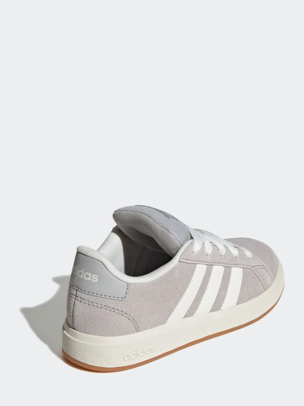 adidas Grey Grand Court 00s Suede Lace Kids Trainers