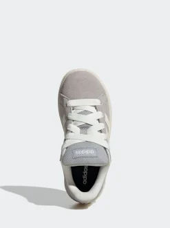adidas Grey Grand Court 00s Suede Lace Kids Trainers