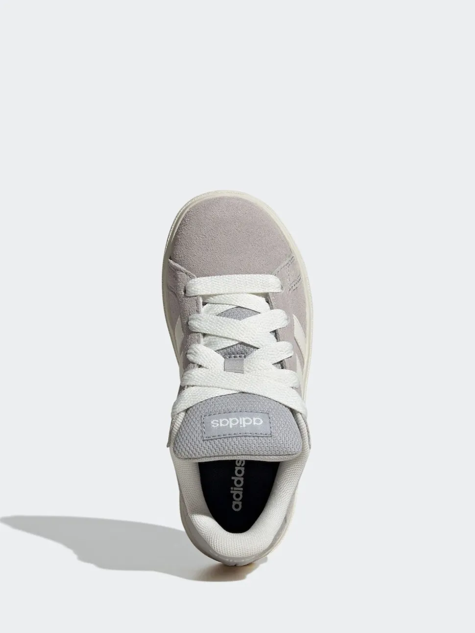 adidas Grey Grand Court 00s Suede Lace Kids Trainers