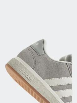adidas Grey Grand Court 00s Suede Lace Kids Trainers
