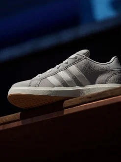 adidas Grey Grand Court 00s Suede Lace Kids Trainers