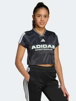 adidas Grey House of Tiro Colors of Football Crop Kids T-Shirt