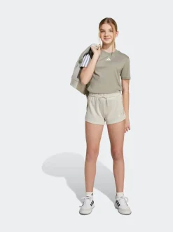 adidas Grey 3-Stripes Animal French Terry Shorts Kids