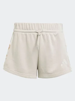 adidas Grey 3-Stripes Animal French Terry Shorts Kids