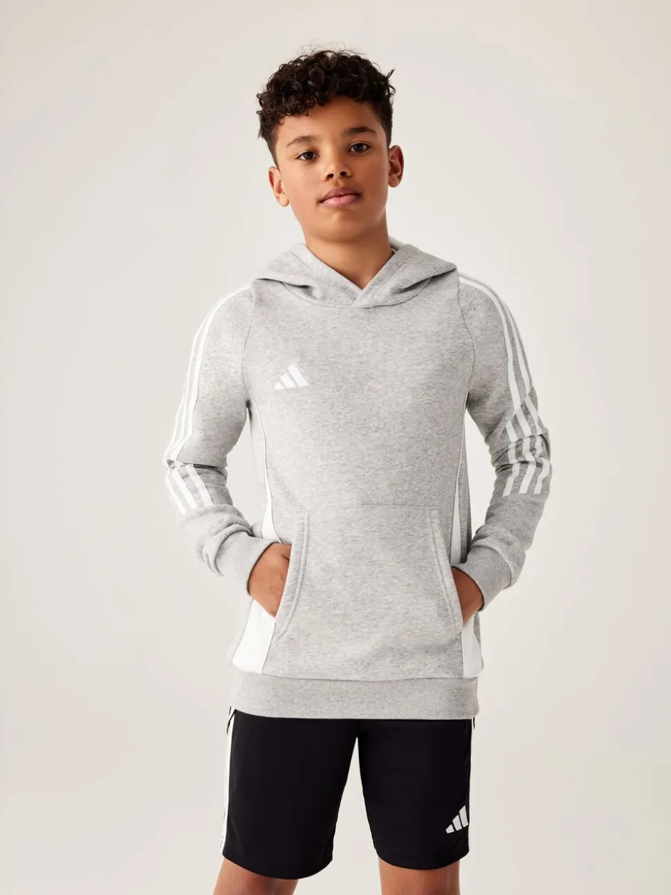 adidas Grey Tiro 24 Kids Sweat Hoodie
