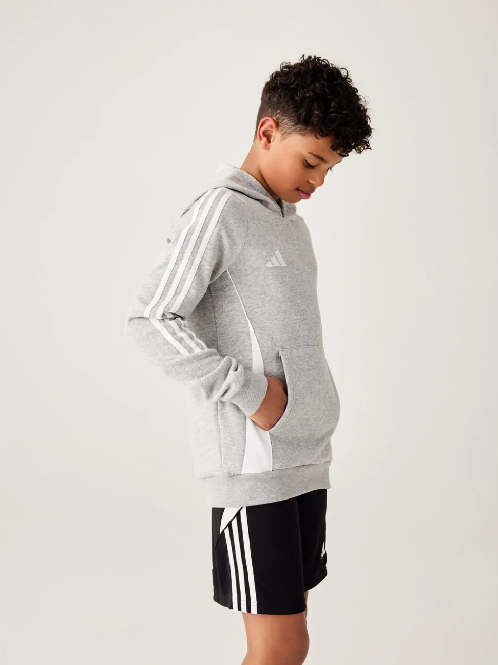 adidas Grey Tiro 24 Kids Sweat Hoodie