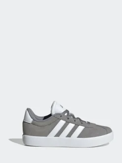 adidas Grey/White VL Court 3.0 Lace Kids Trainers