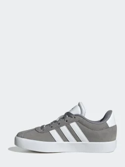 adidas Grey/White VL Court 3.0 Lace Kids Trainers