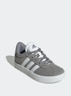 adidas Grey/White VL Court 3.0 Lace Kids Trainers