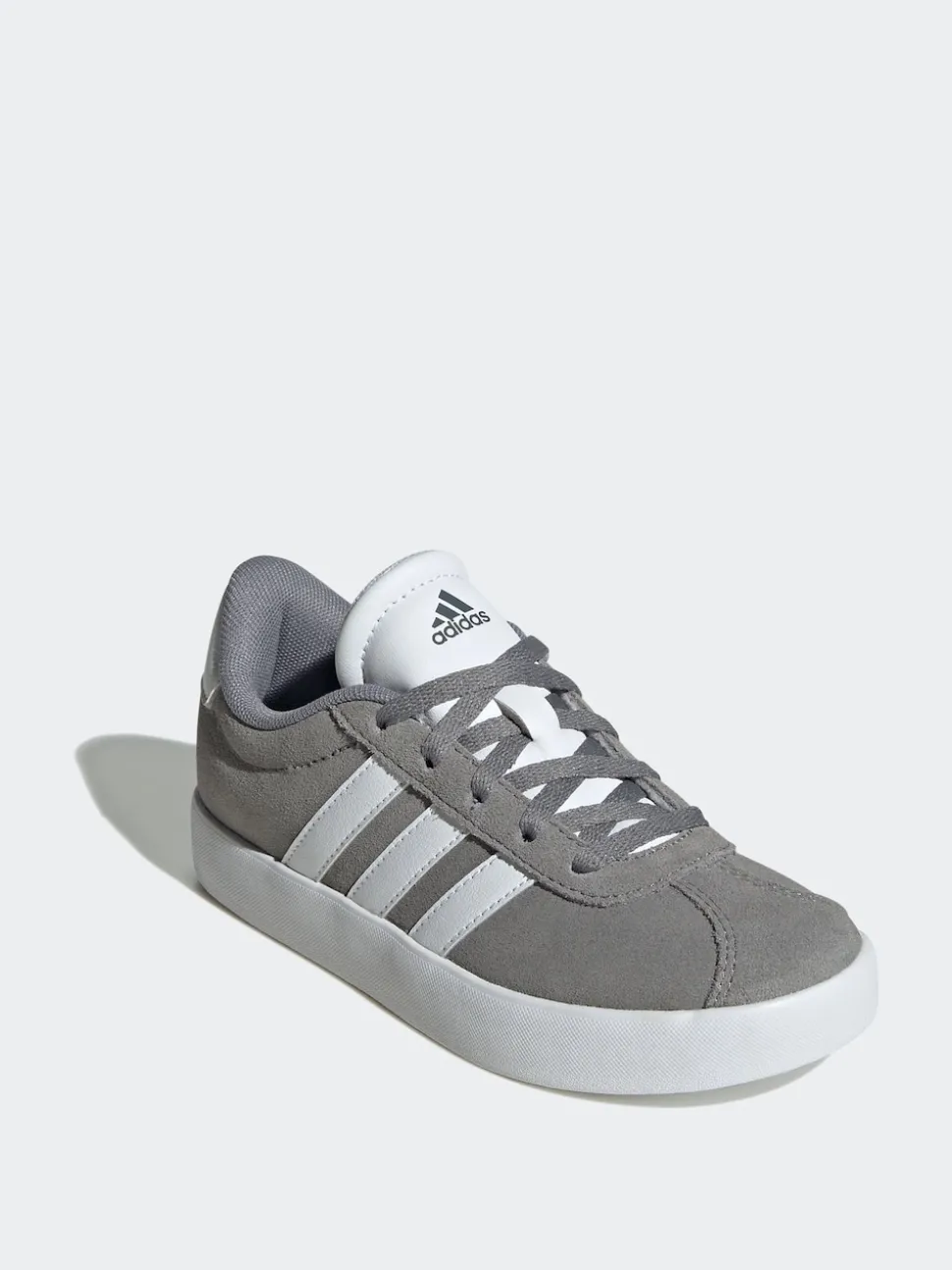 adidas Grey/White VL Court 3.0 Lace Kids Trainers