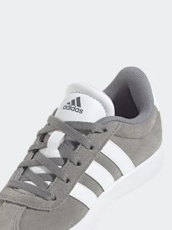 adidas Grey/White VL Court 3.0 Lace Kids Trainers